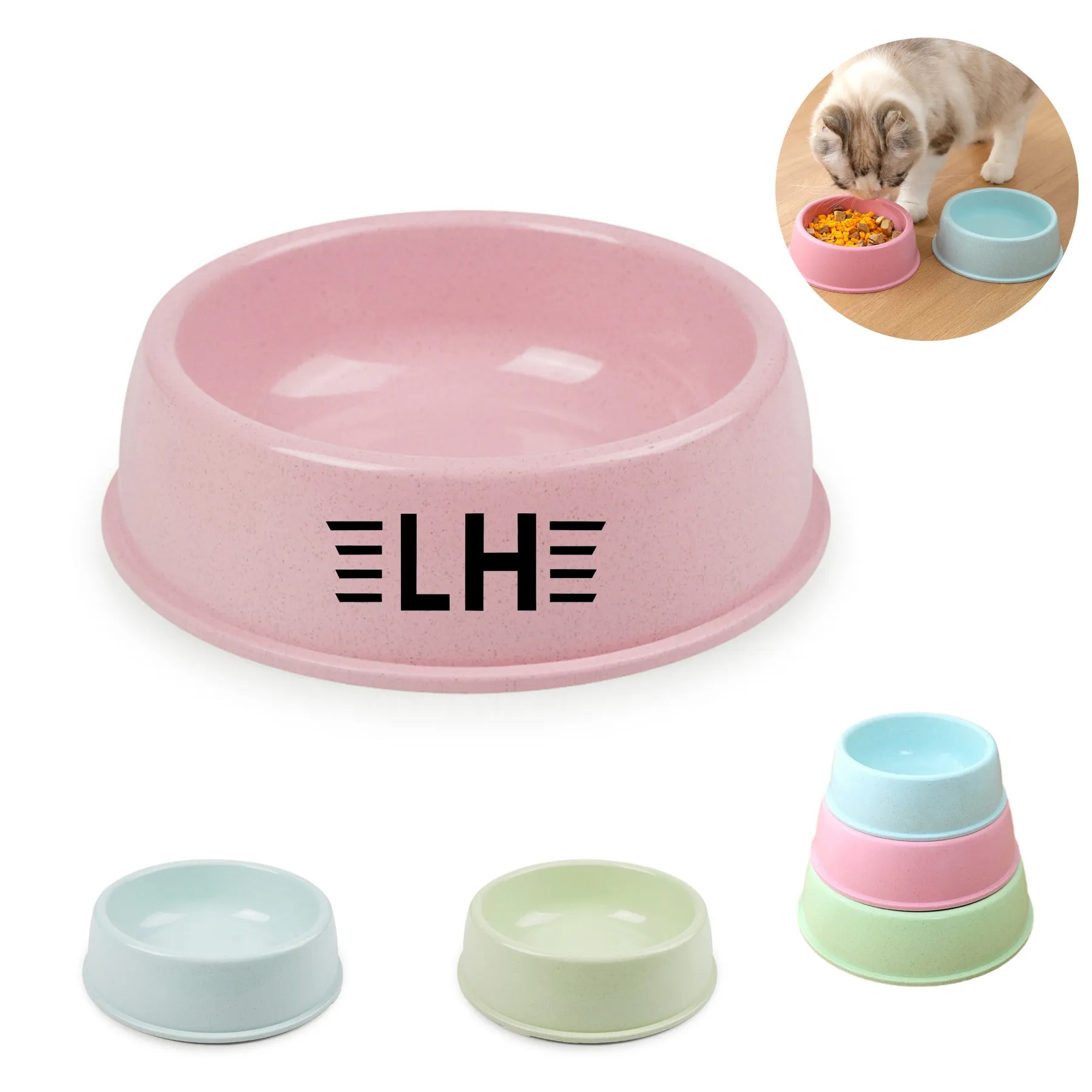 Eco-Friendly Wheat Straw Pet Food Bowl 1