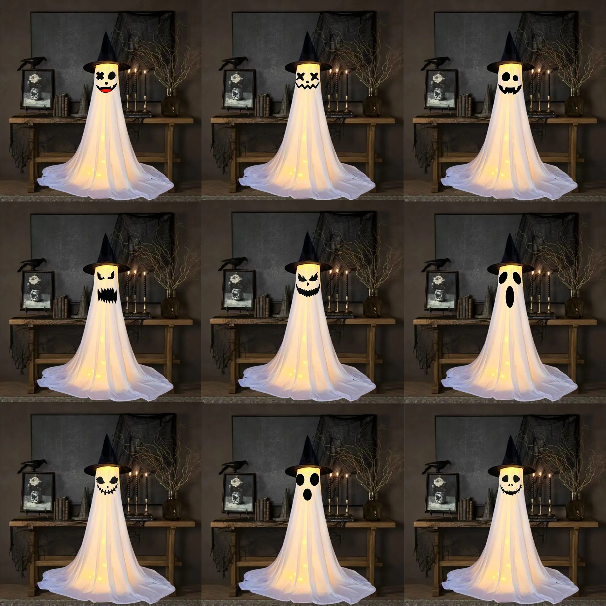 Glowing Spooky Halloween Ghost Decorations For Outdoor 3