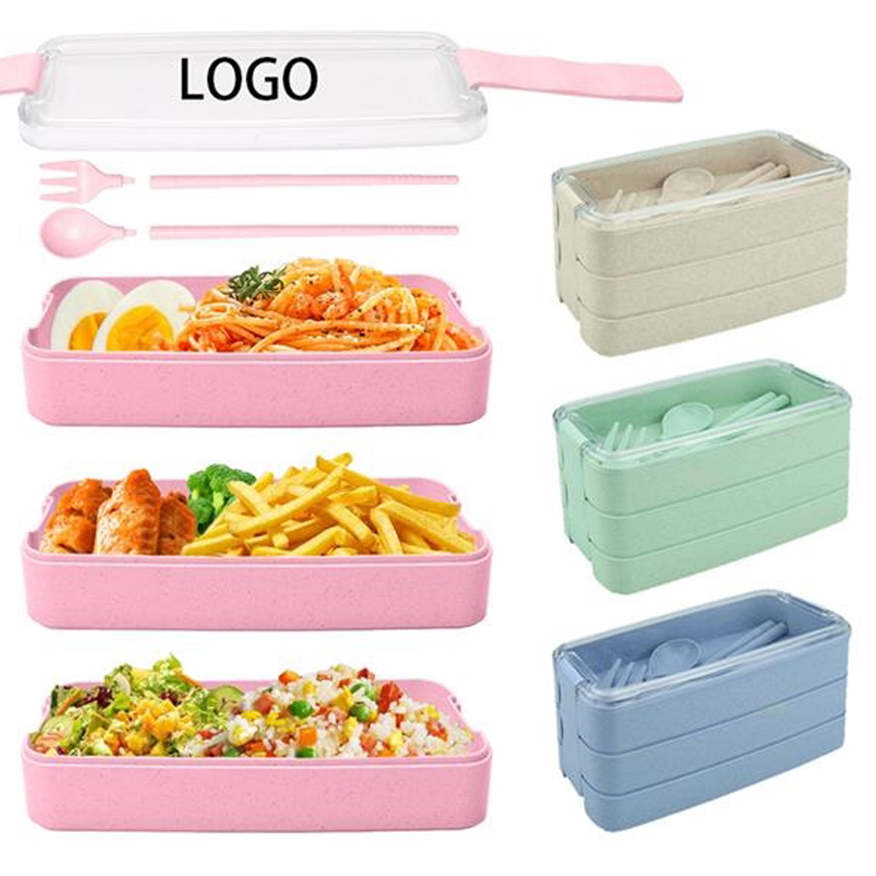 3-Layer Wheat Straw Lunch Bento Box 3
