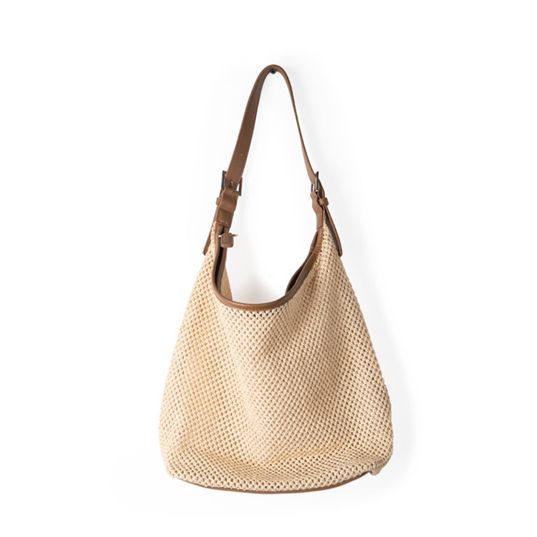 Straw summer large capacity shoulder tote bag, custom tote bag with logo imprint 4