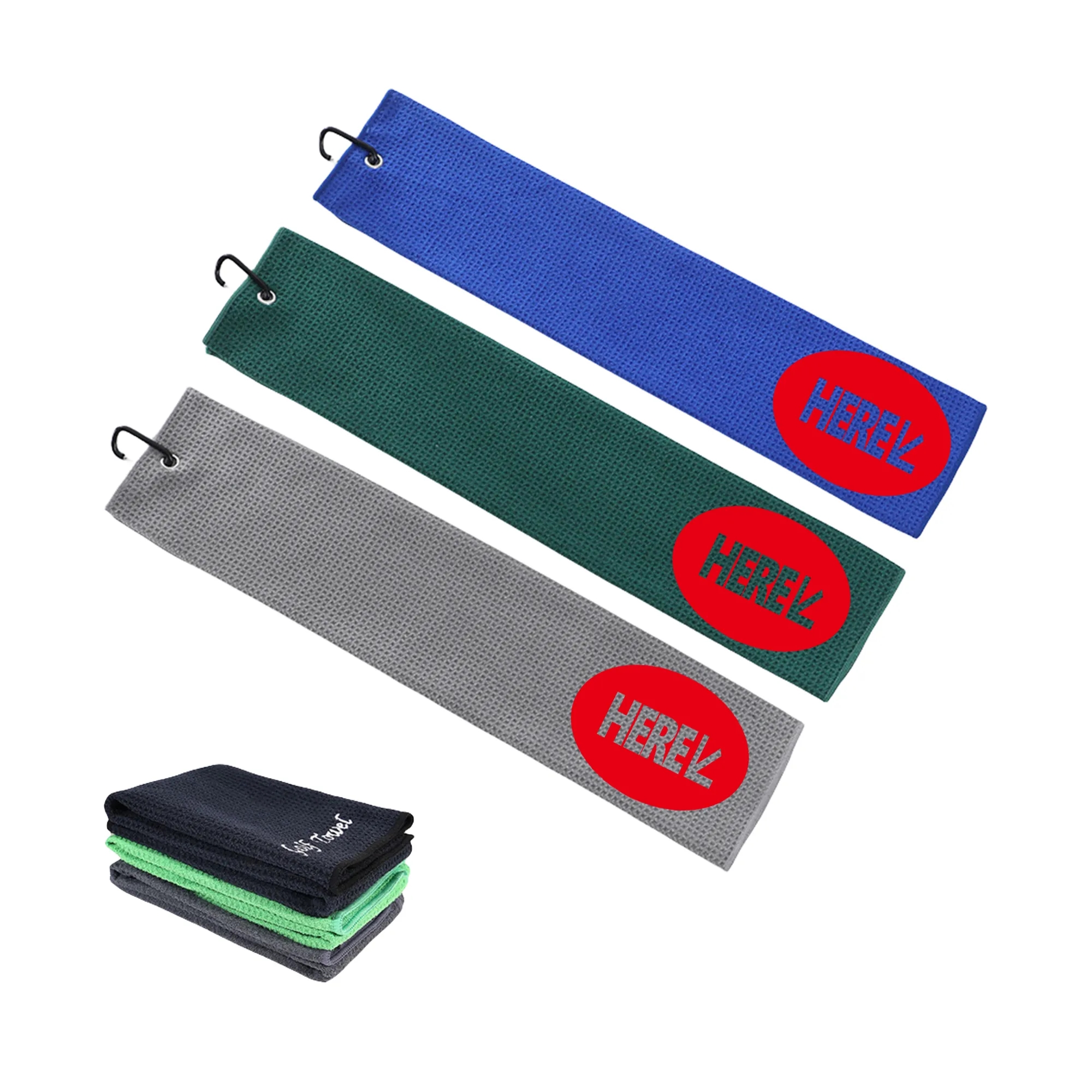 Embroidery Golf Towel with Grommet and Hook