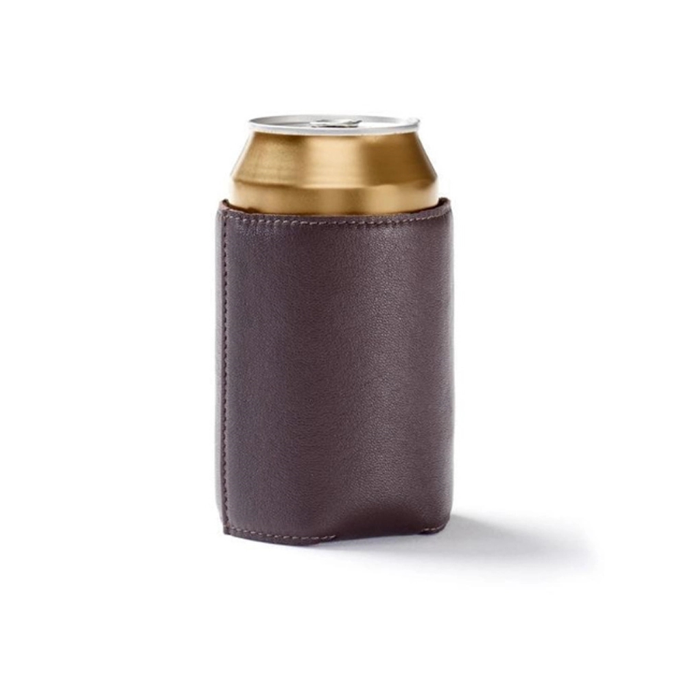Leather Neoprene Can Cooler, custom can cooler with logo imprint 6