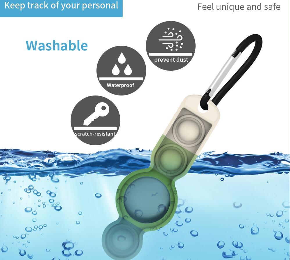 2 In 1 Silicone tag Holder Push Pop Keychain 8