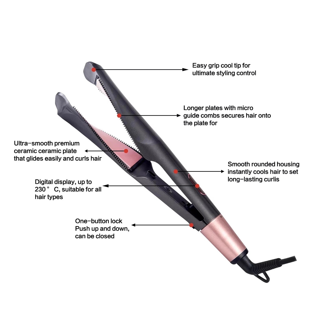 2 in 1 Spiral Style Hair Straightener and Curler 3