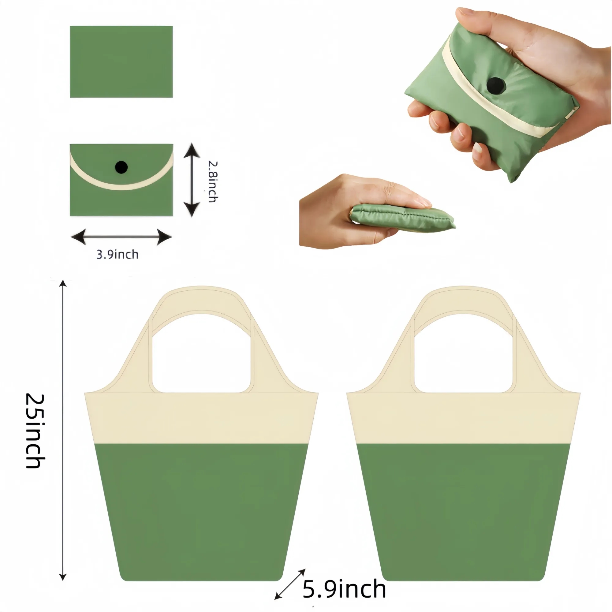 MOQ100 Recycled Polyester Waterproof Foldable Shopping Bag 4