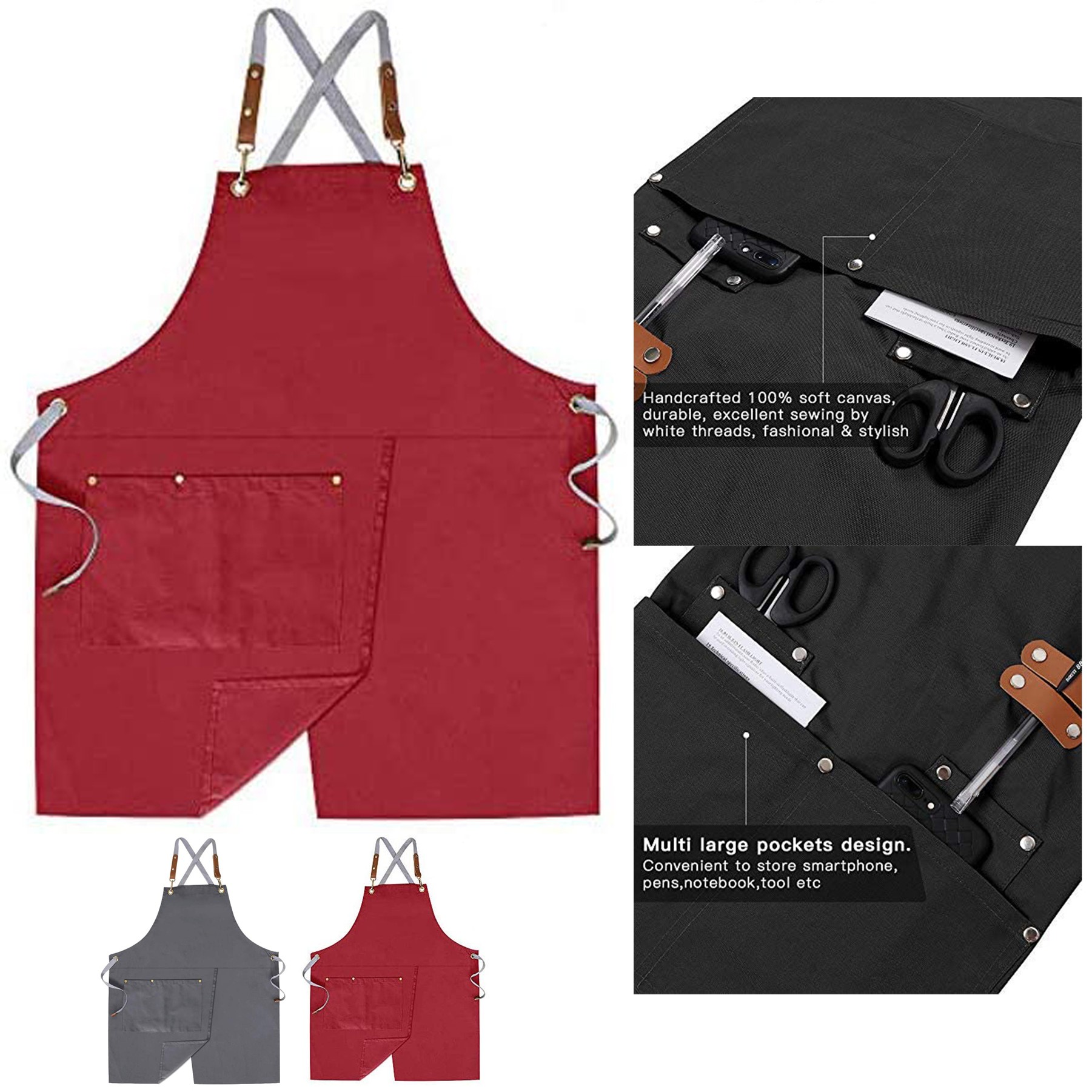 Cross Back Apron for Men Women with Adjustable Strap 2