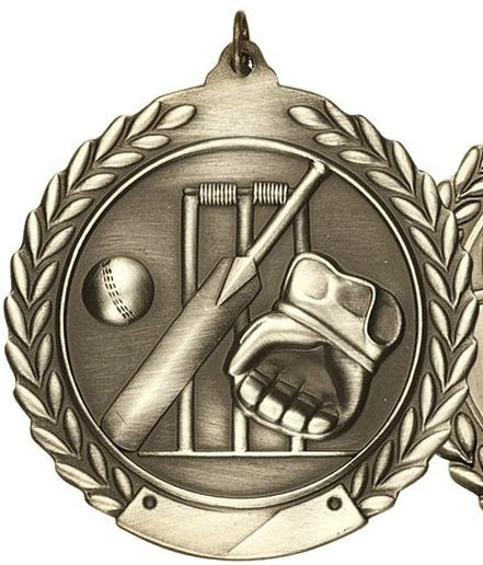 Cricket Die Cast Medal, 2 3/4" 2