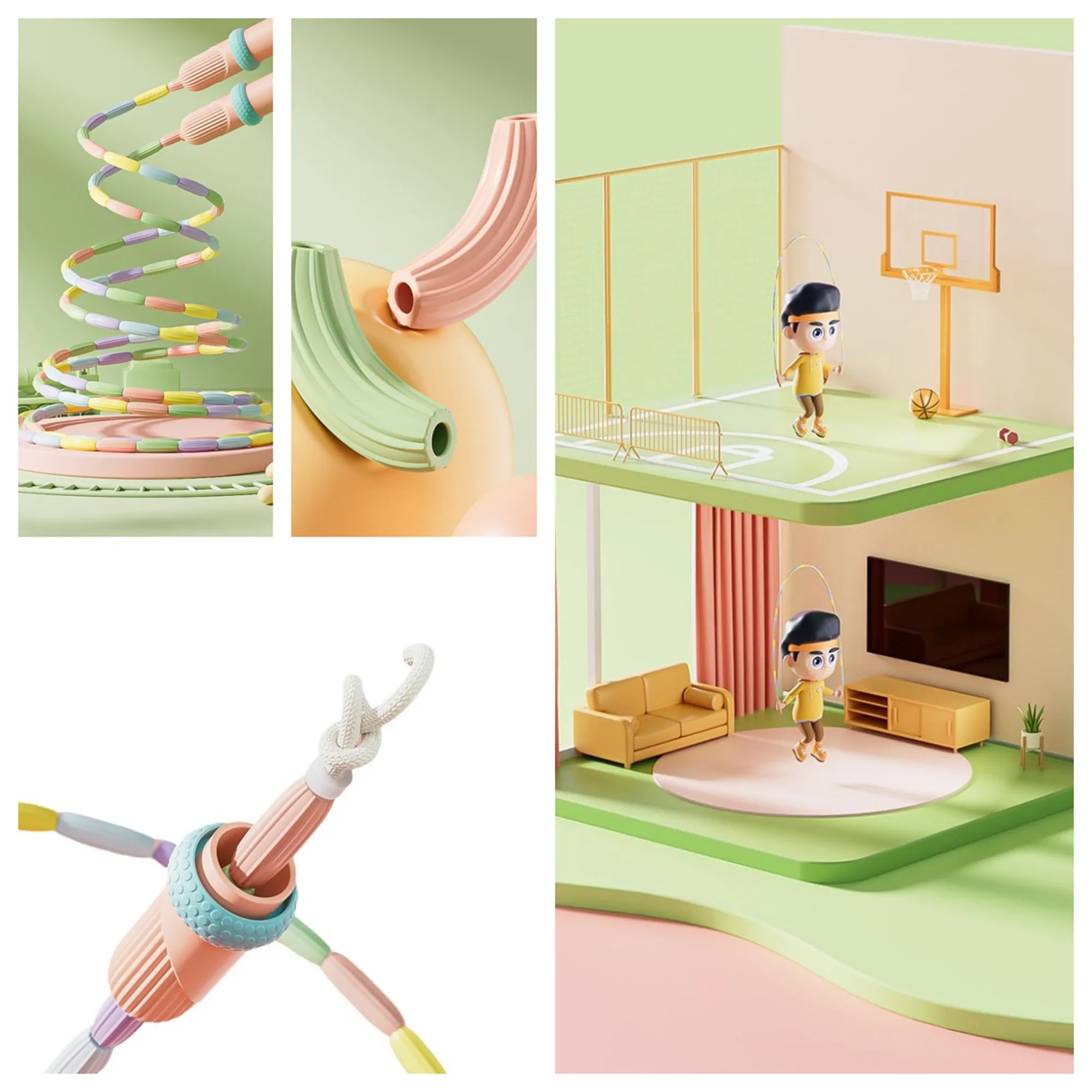 Kids Bamboo Jump Rope - Soft PP/PVC 2