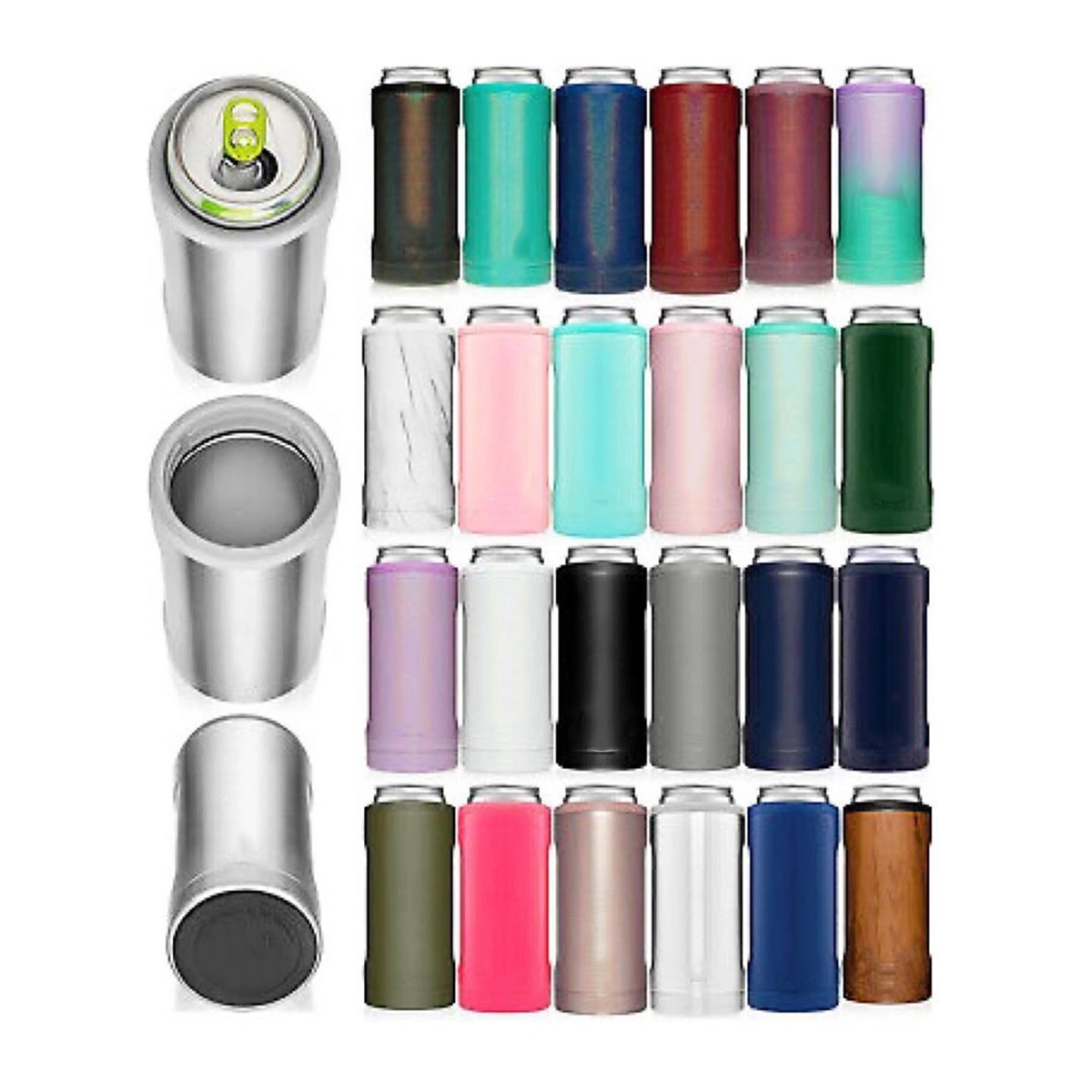 Double-walled Stainless Steel Cooler for 12 Oz Slim Cans 2