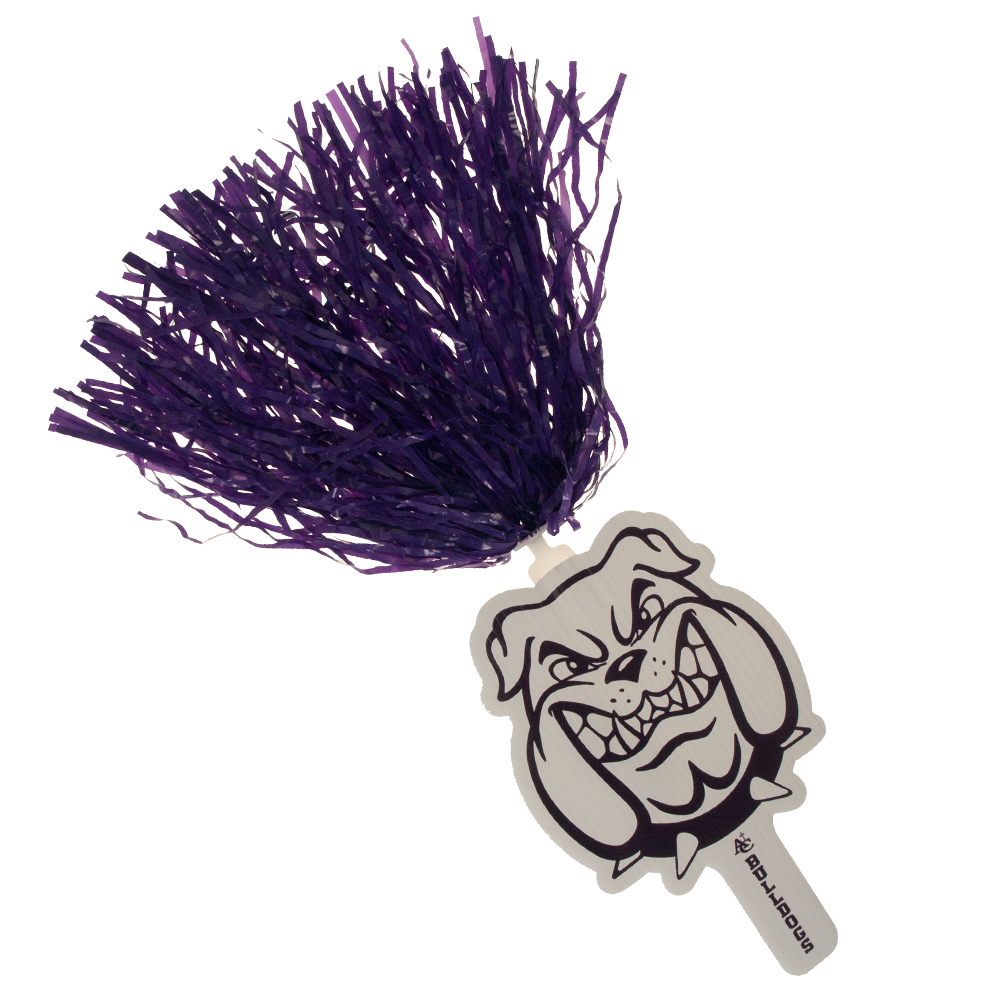 Bulldog Mascot Hand Fan, Screen Printed 6