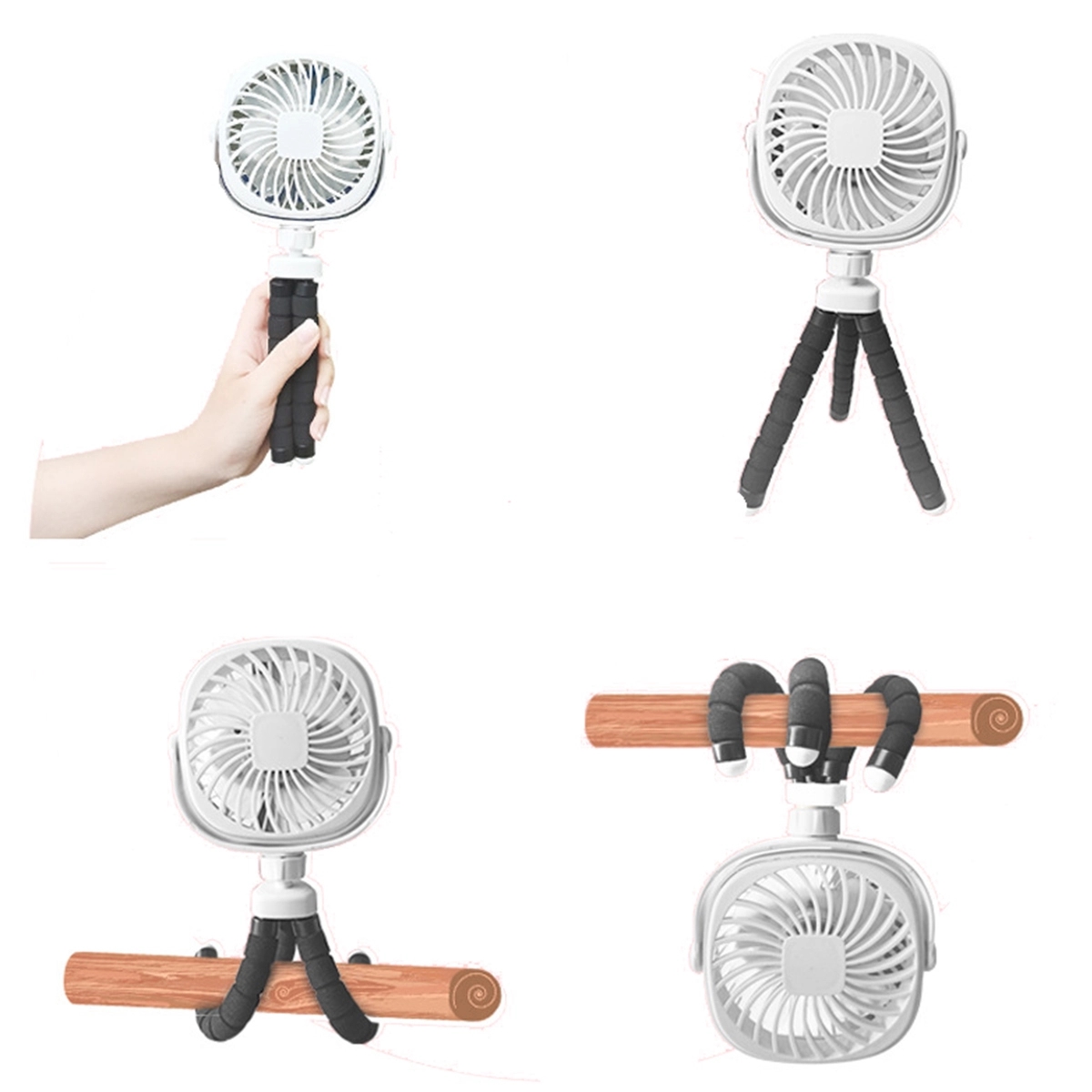 Deformation Bracket Handheld Hanging Standing Quiet Fan 5