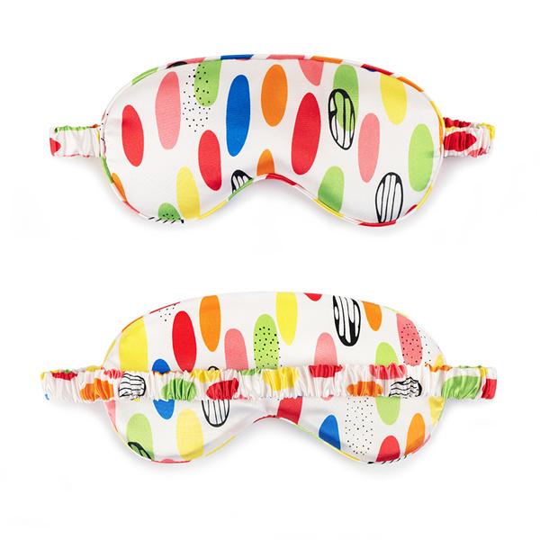 Patterned Imitation Silk Travel Sleep Eye Mask 15
