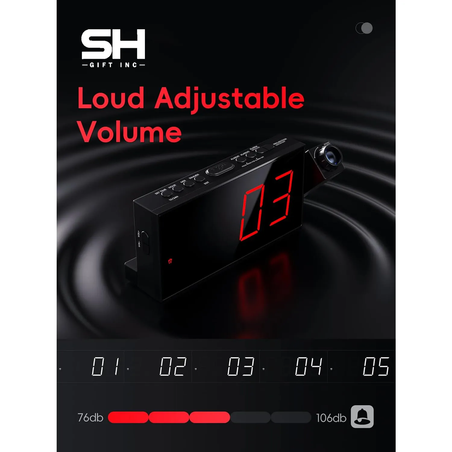 Digital Projection Alarm Clocks 4
