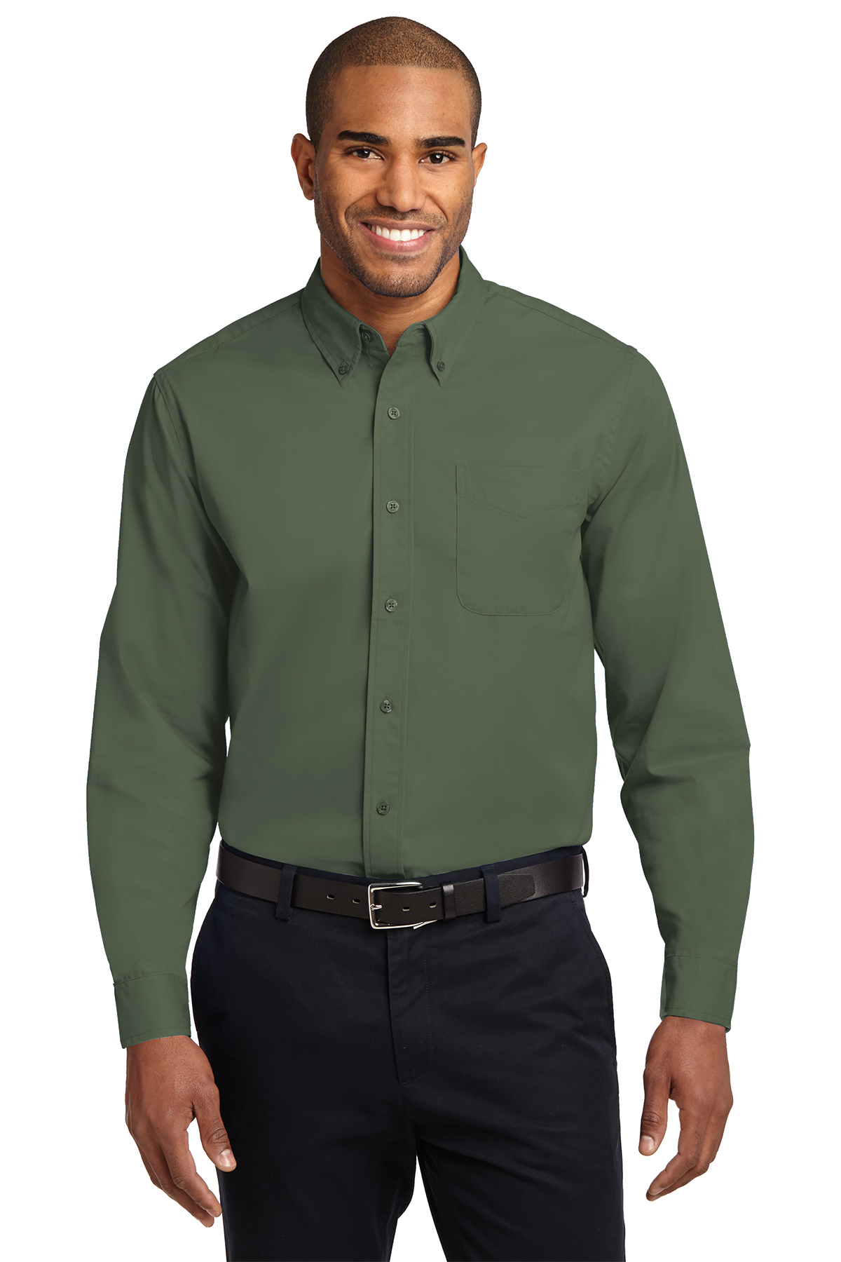 Men's Long Sleeve Oxford Button-Down Easy Care Shirts 26