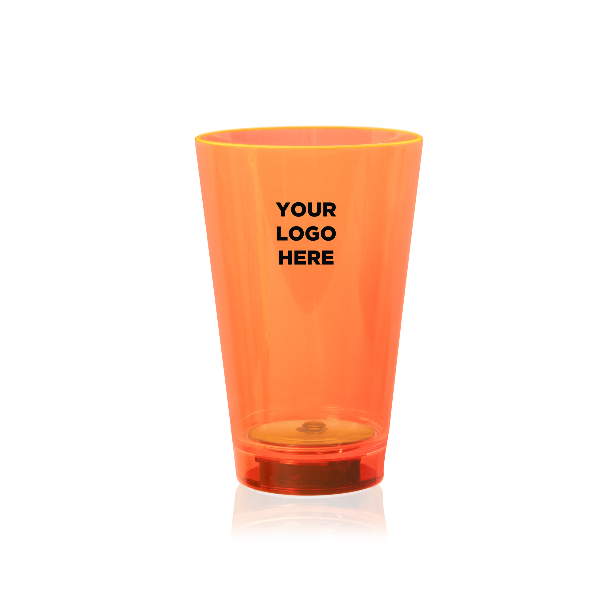 Orange 12oz. Neon Plastic LED Tumbler(Pad Printed) 5