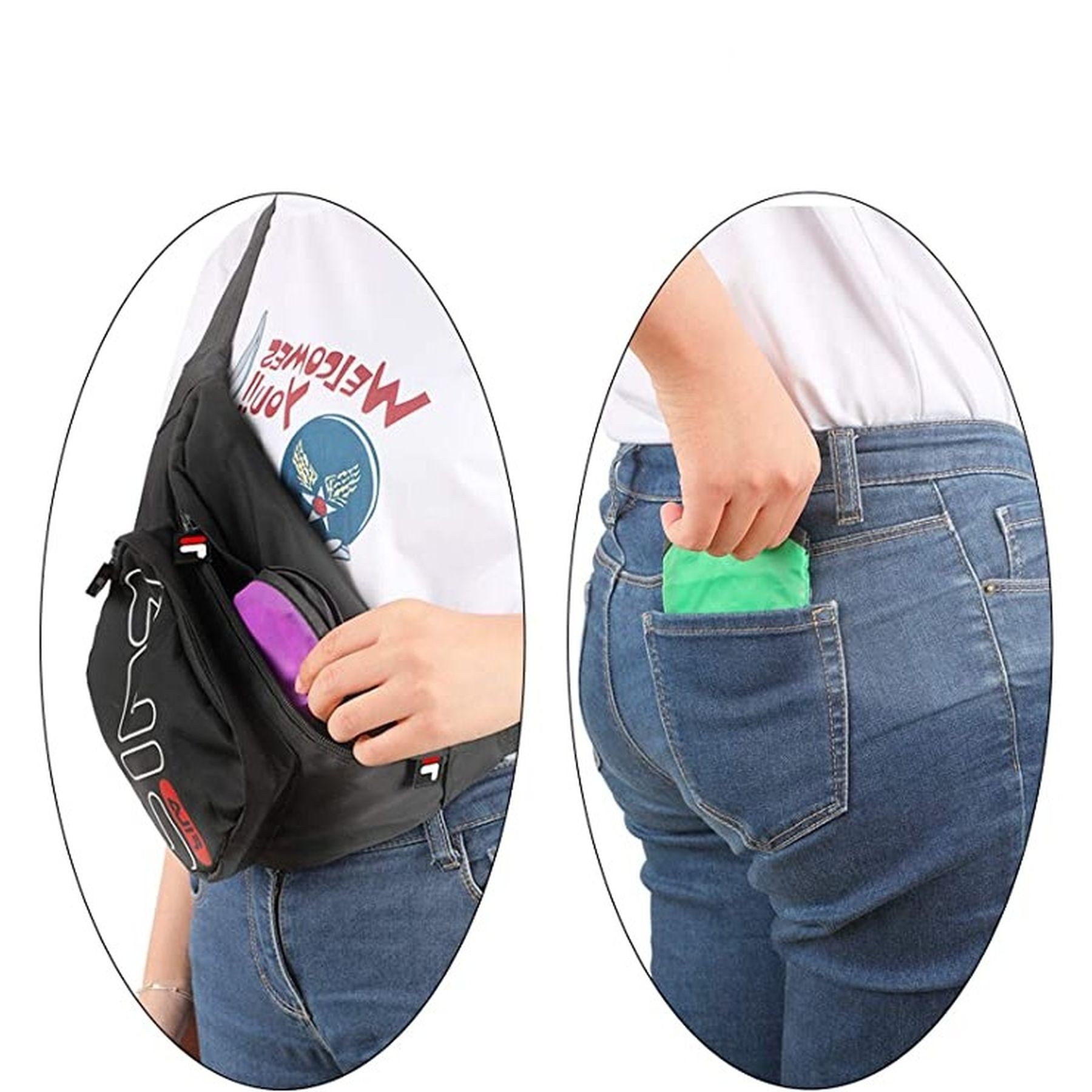 Foldable Flying Disc Handheld Fans With Storage Pouch 5