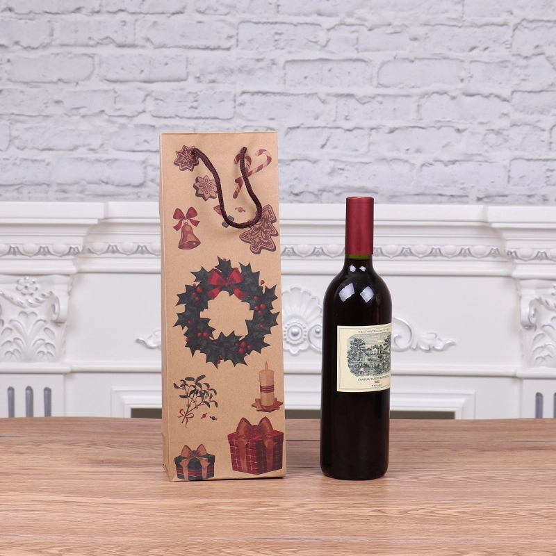 Christmas Kraft Paper Wine Gift Bag 5