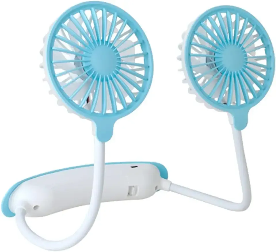 Silent portable lights with long battery life neck fan 5