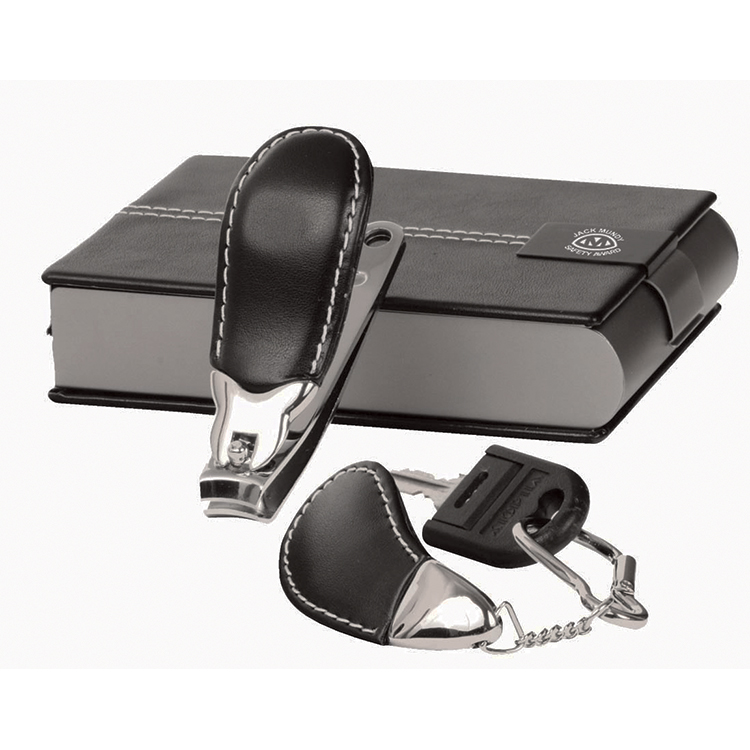 Nail Clipper & Key Chain Set in Leatherette Gift Box