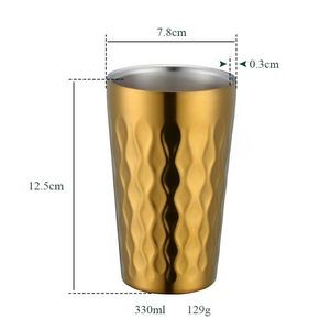 10oz Stainless Steel Camping Coffee Mug w/Wood Sleeve & Lid 16