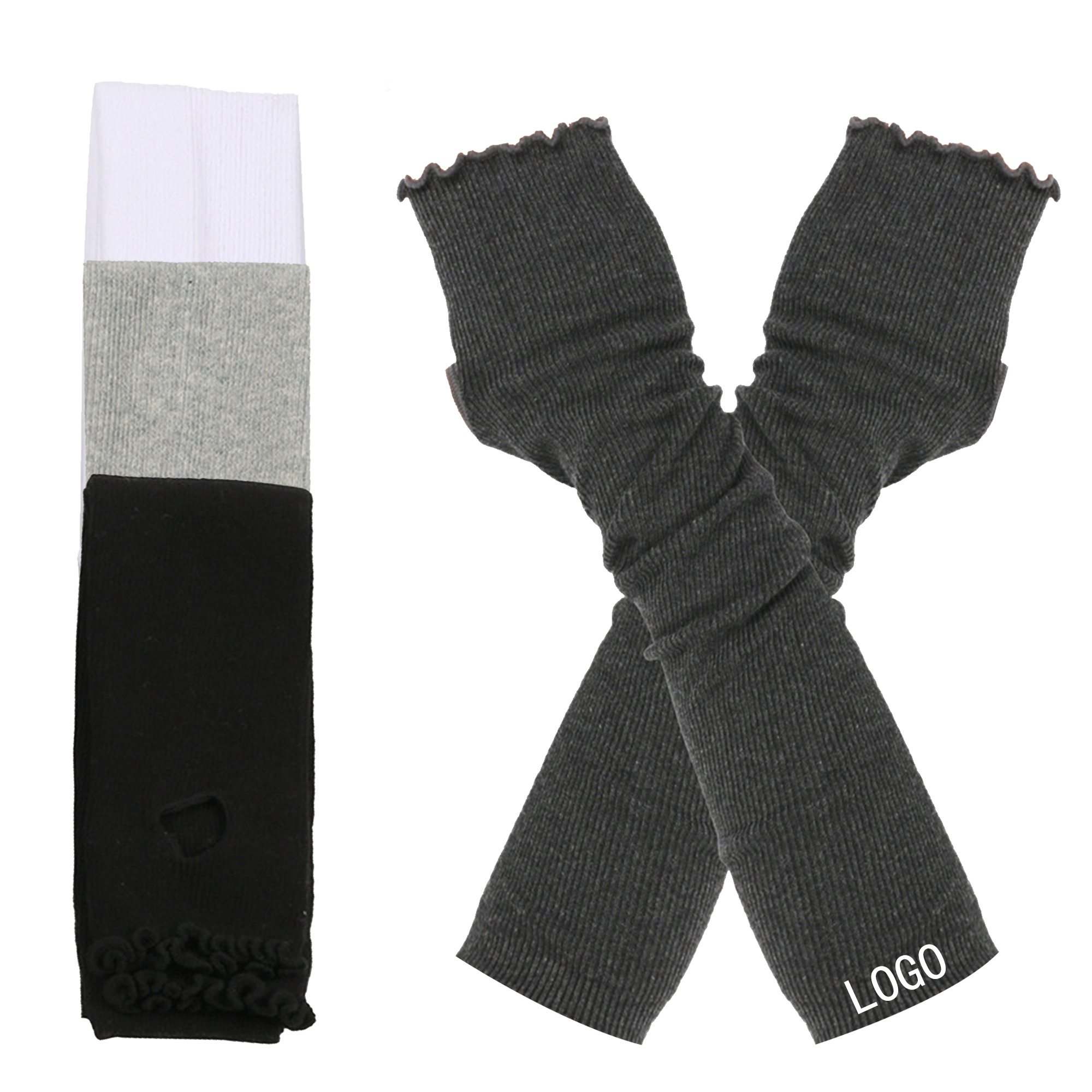 Cotton Knitted Lace Solid Color Fingerless Gloves 3