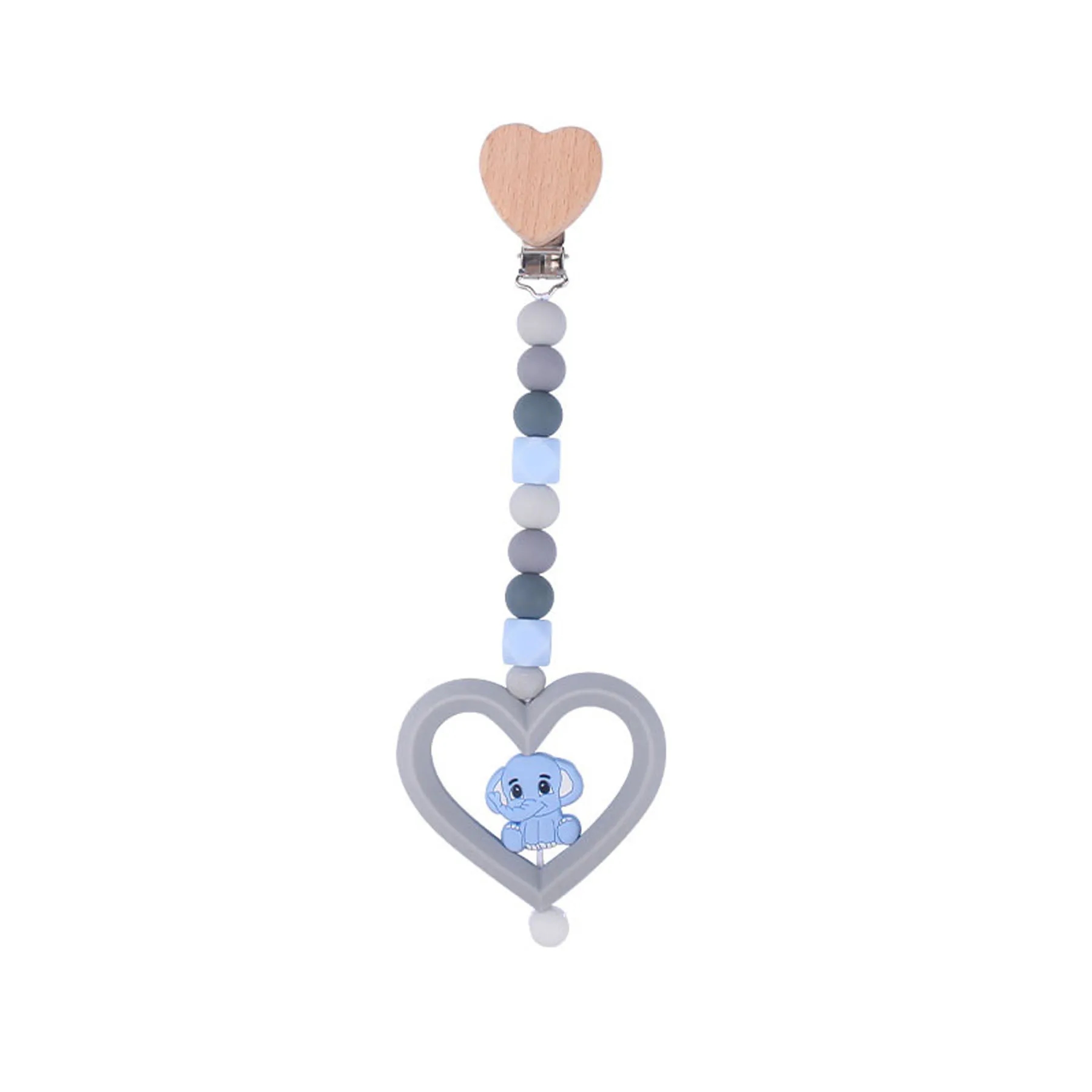 Heart Silicone Animal Pacifier Chain 9