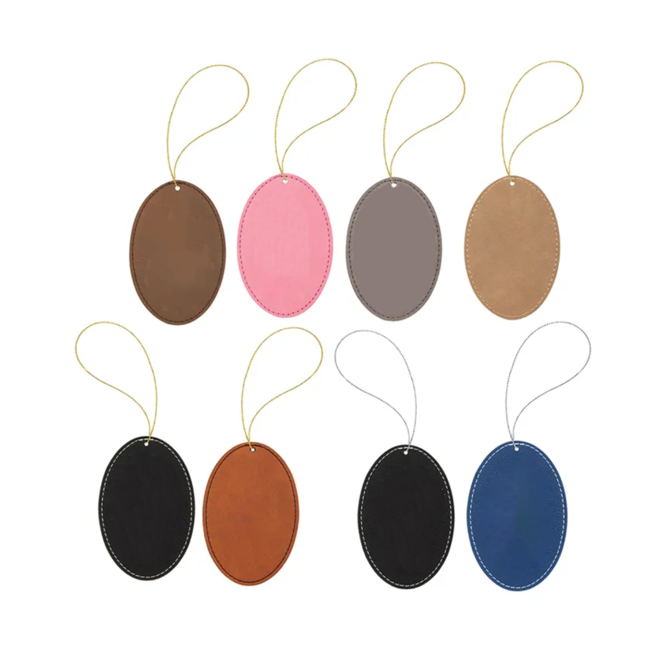 Leather Christmas Oval Shaped Hanging Ornament 10