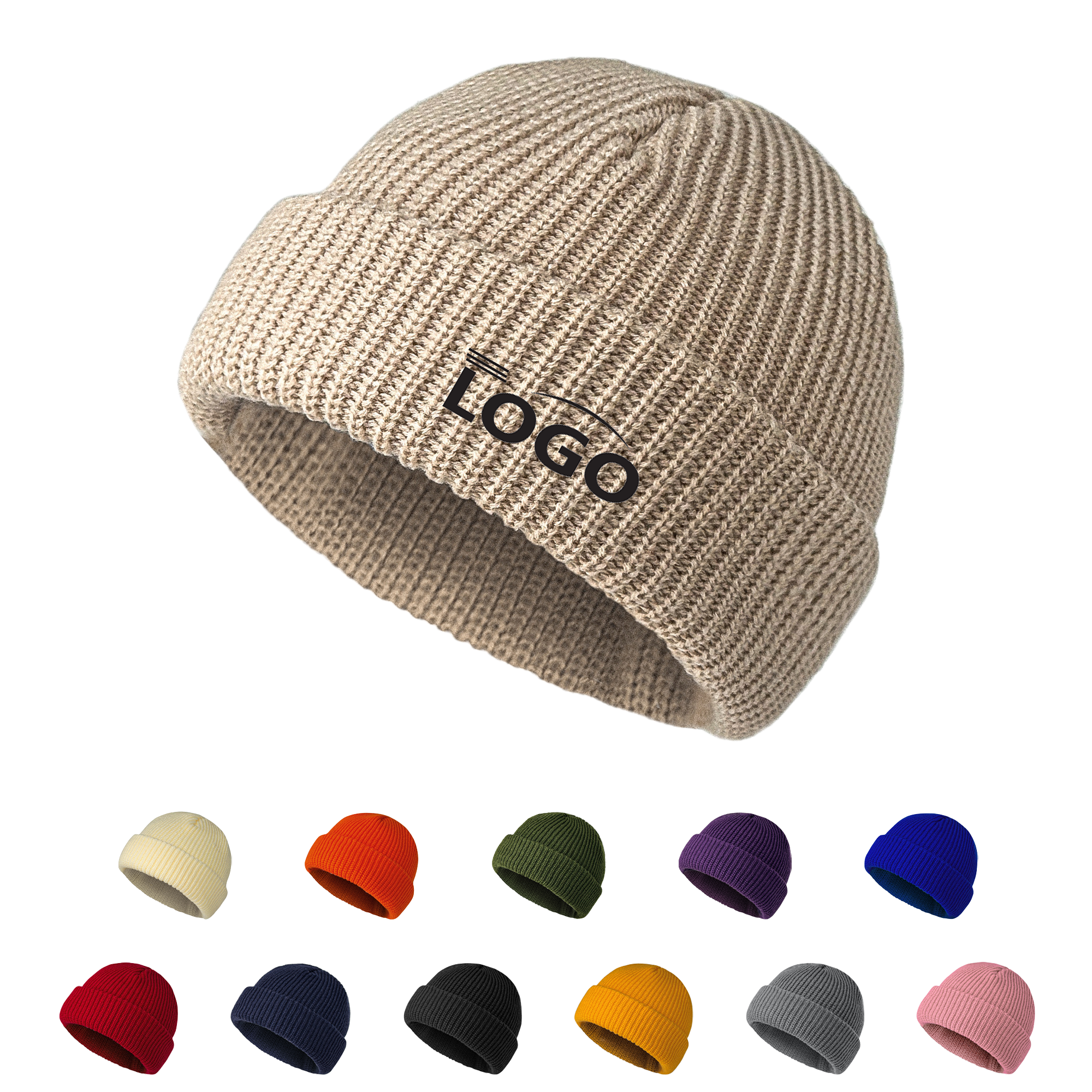 Unisex Thick-Cuff Knit Beanie 2