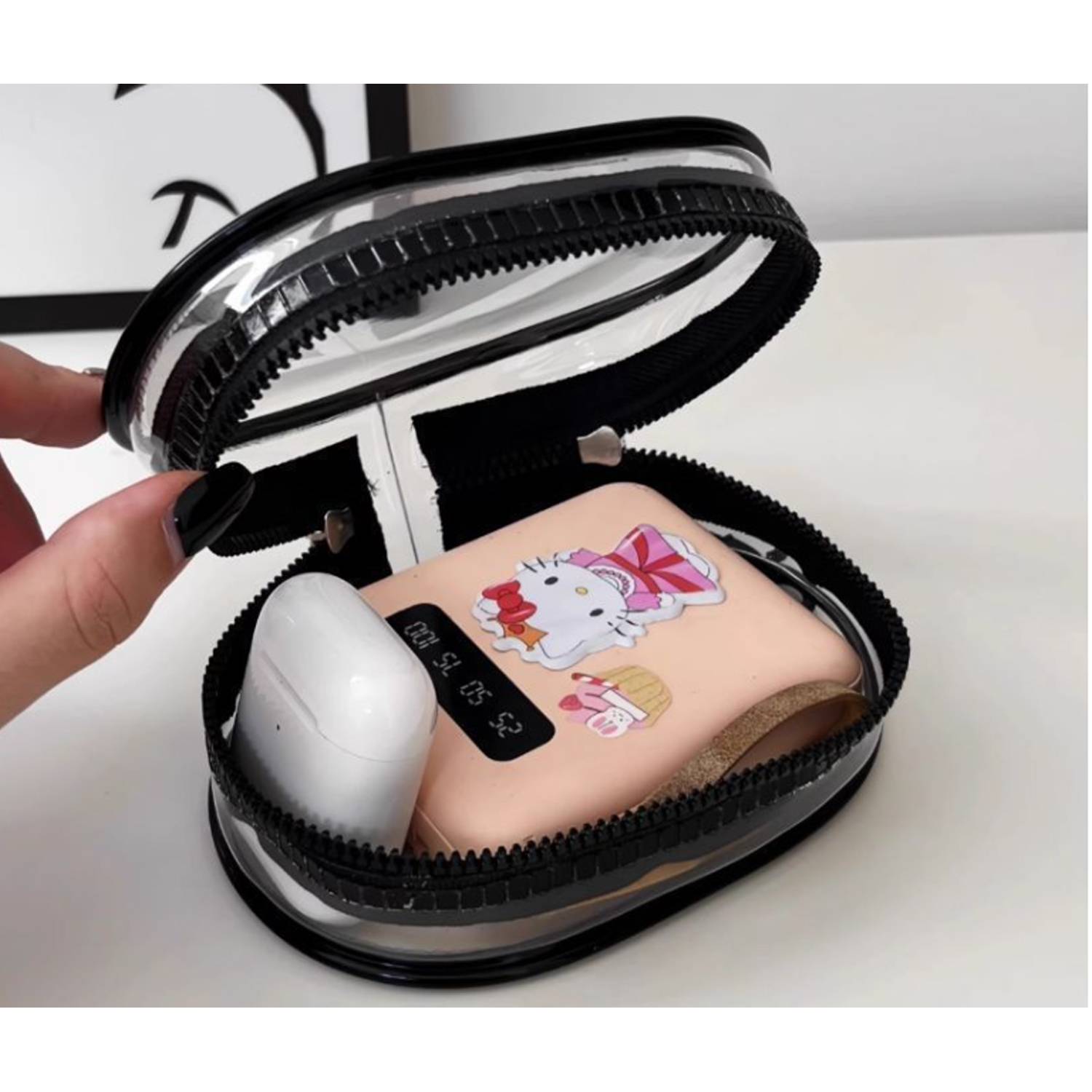 Mini Portable PVC Crystal-Clear Cable Organizer Pouch 5