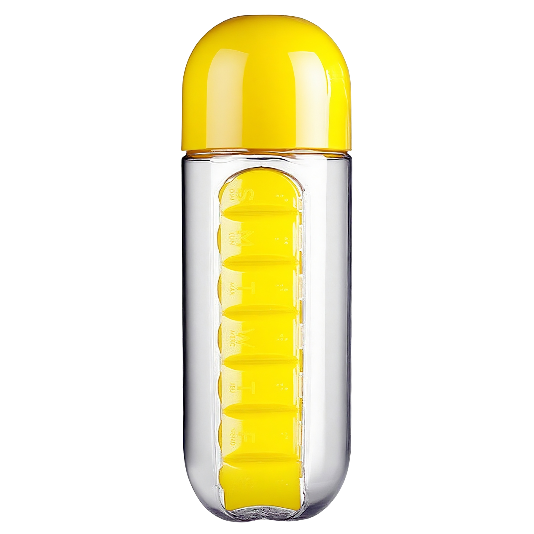 20 OZ Portable 7-Day 2-In-1 Plastic Pill Case With Water Bottle 4