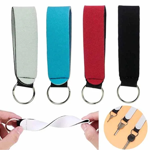 Metal Ring Neoprene Wristlet Keychain Lanyard Strap 2