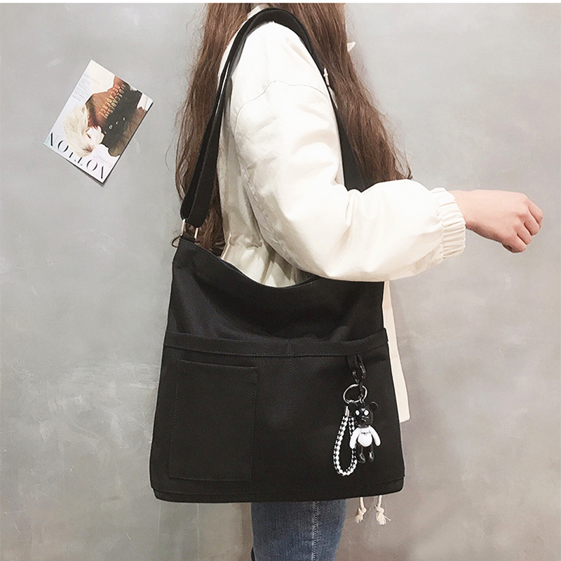 Reusable Canvas Tote Bag w/3 External Pocket 5