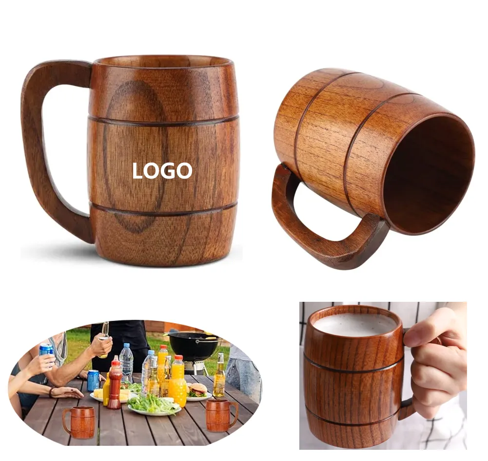 12 Oz. Wooden Beer Mug With Handle 10