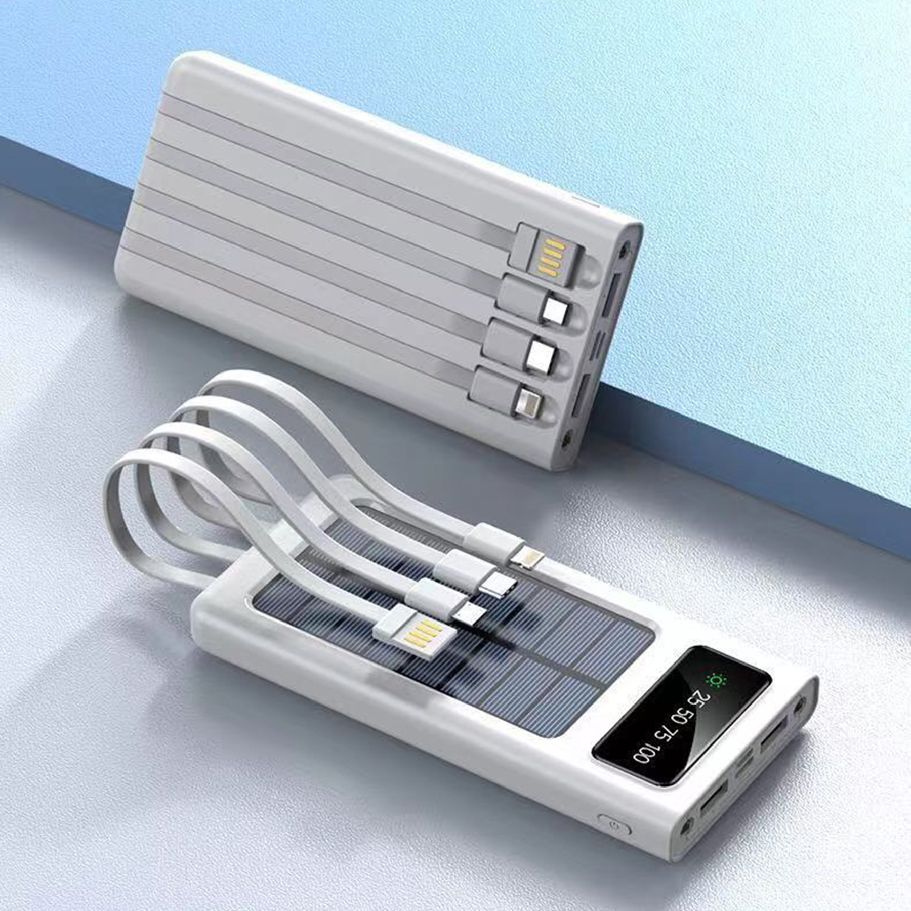 Solar Power Bank with Data Cables 3