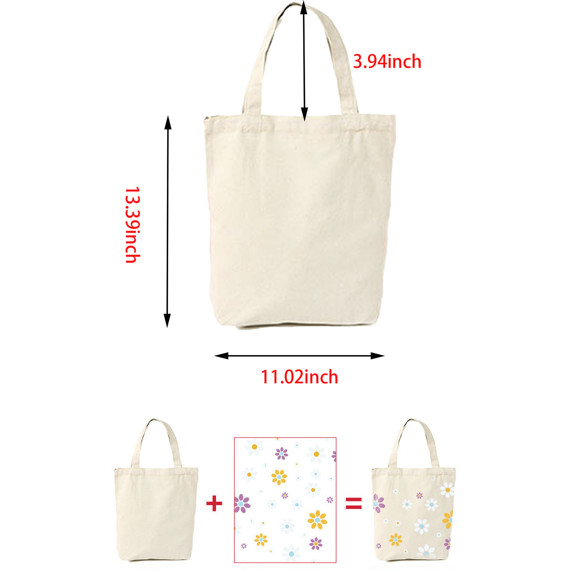Customizable Full-color Canvas Bag, custom tote bag with logo imprint 2