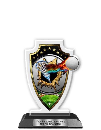 Acrylic Trophy: 6" Arrow Head, Lacrosse Field Desi 2
