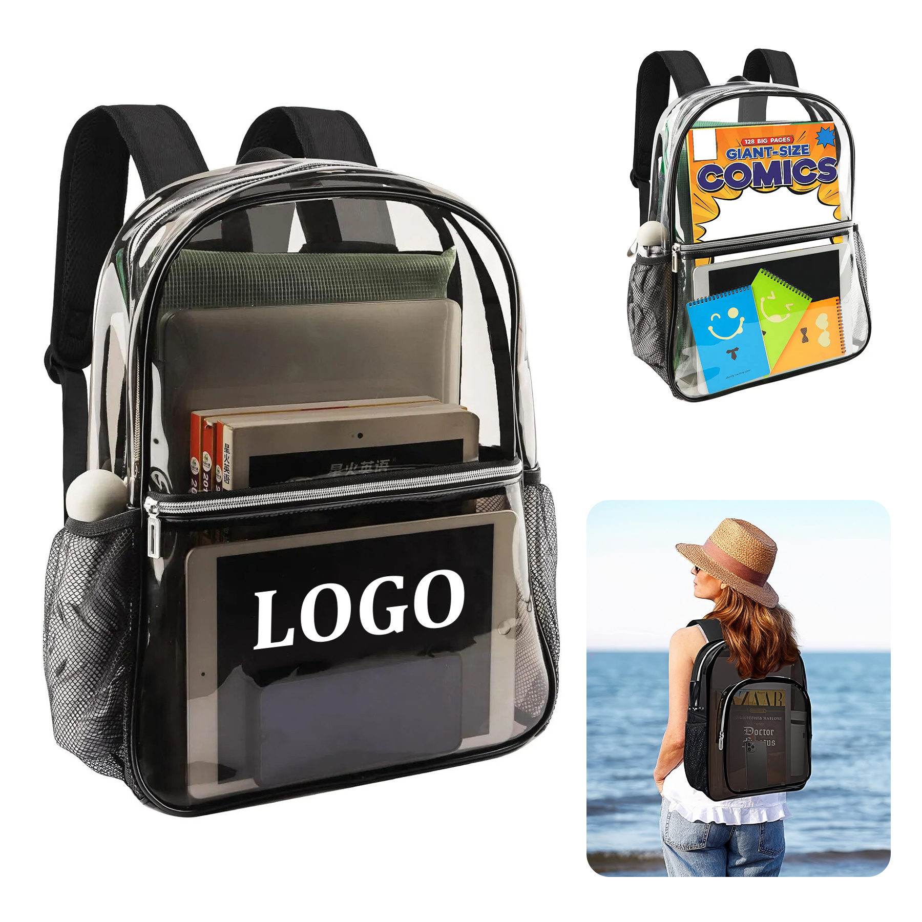 Clear Backpack Heavy Duty Transparent Backpack 4