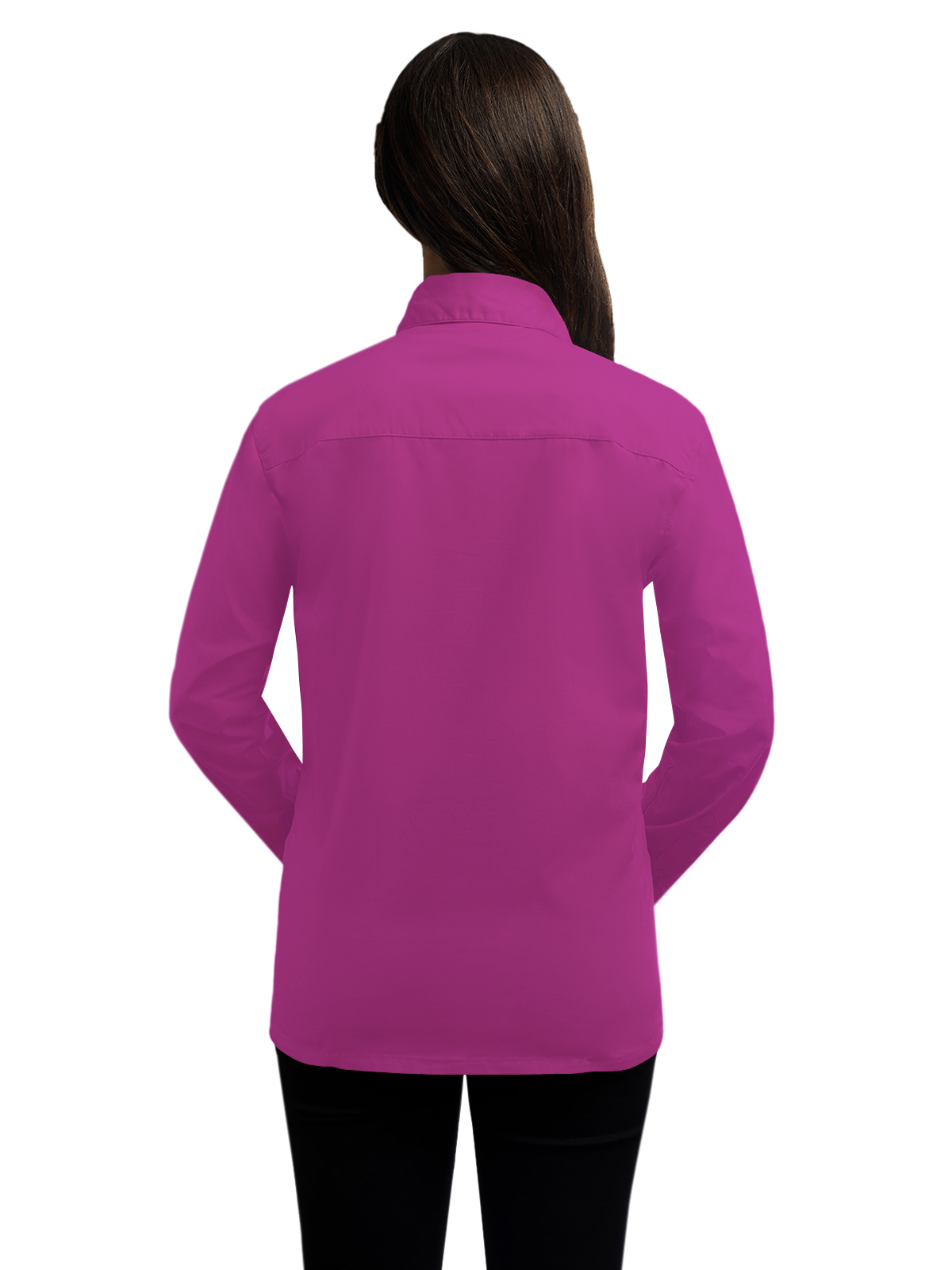 Blue Generation - Women's Pocketless Long Sleeve Superblend Poplin Shirt 8