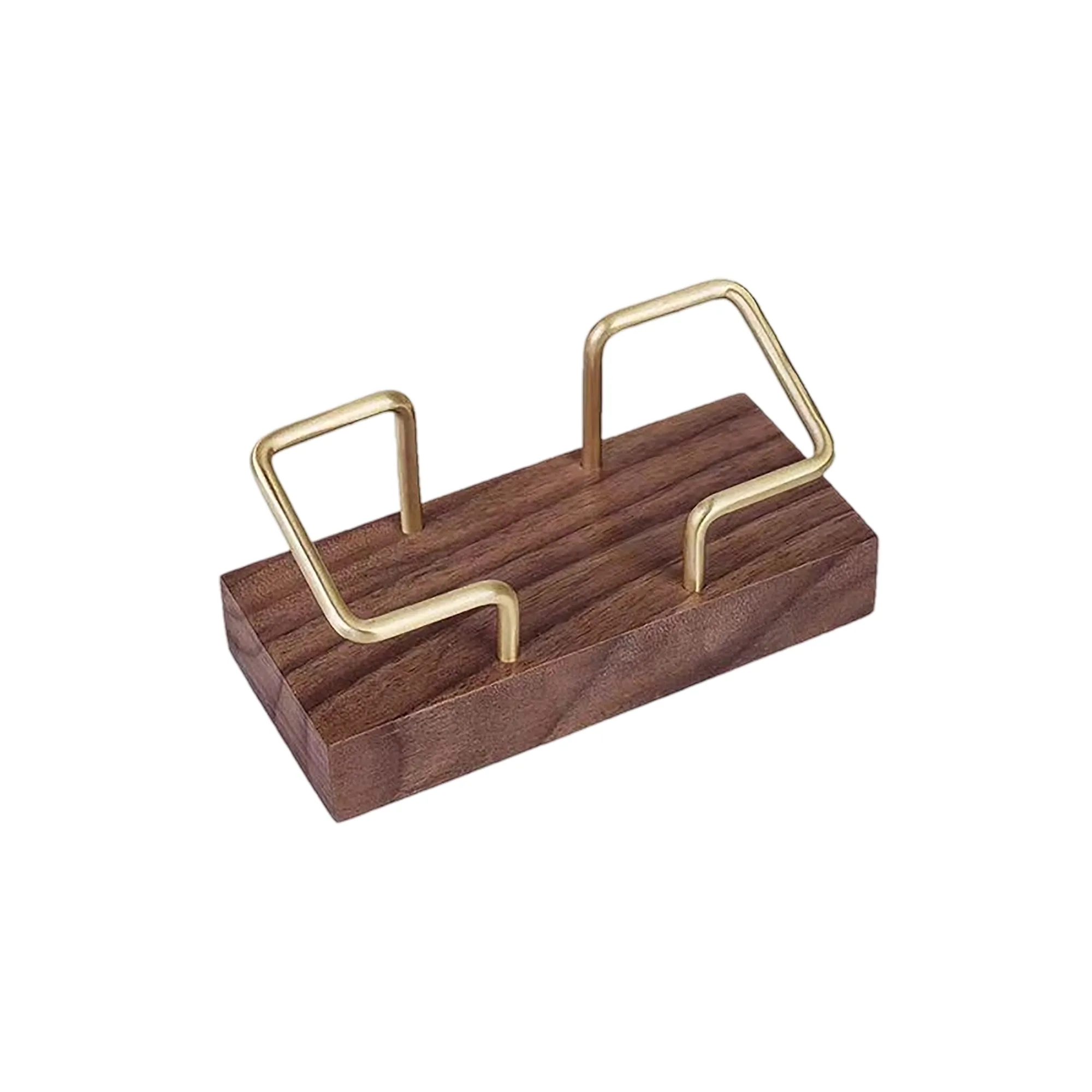 Wood Metal Business Card Holder 2