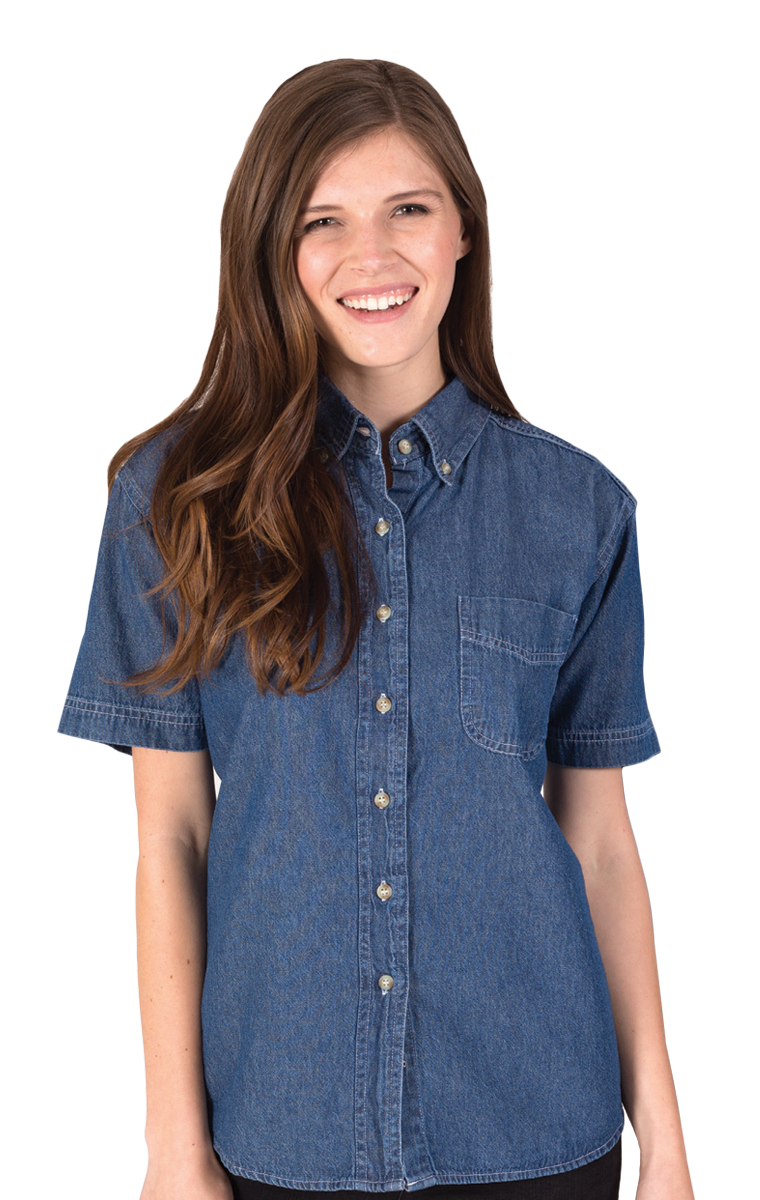 Ladies' S/S 100% Cotton Denim Shirt 2