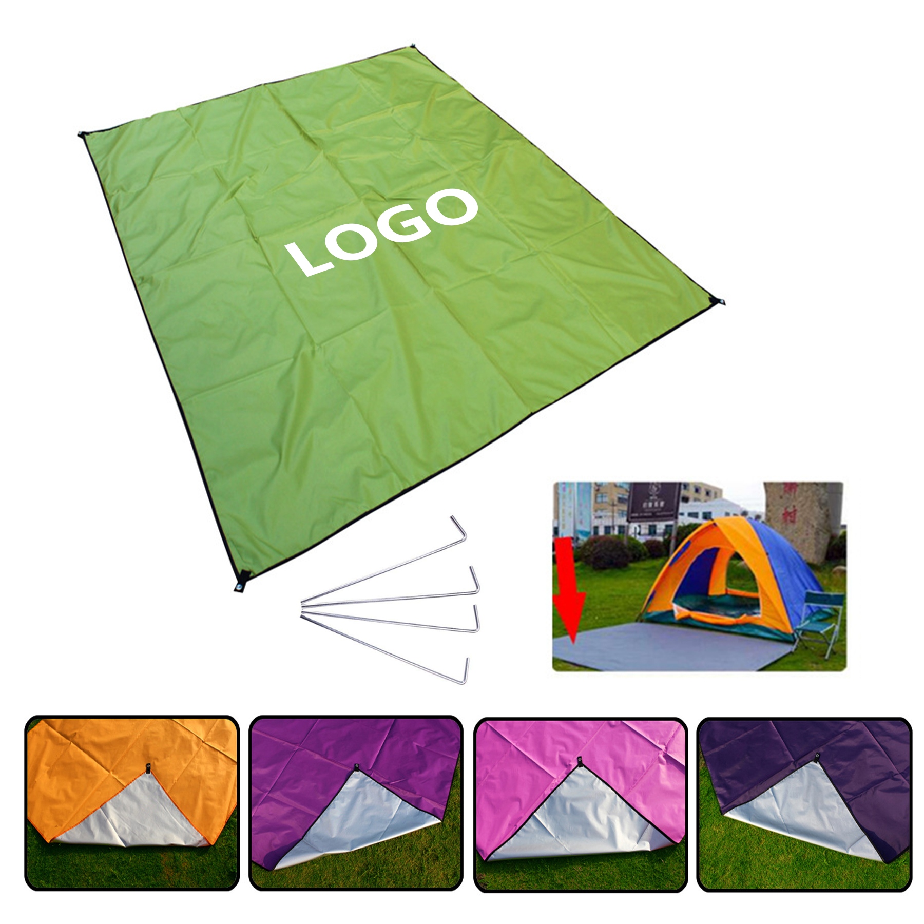 Waterproof Outdoor Picnic Blanket With Silver Coated Backing 2