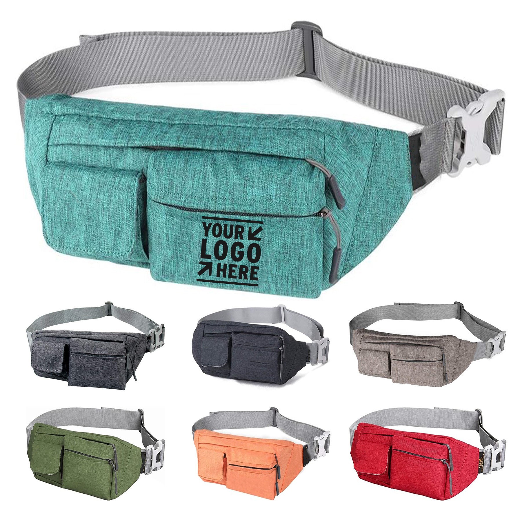 Fanny Pack Women Men 4 Pockets Water Resistant Small Waist Pouch Slim Crossbody Chest Belt Bag 4