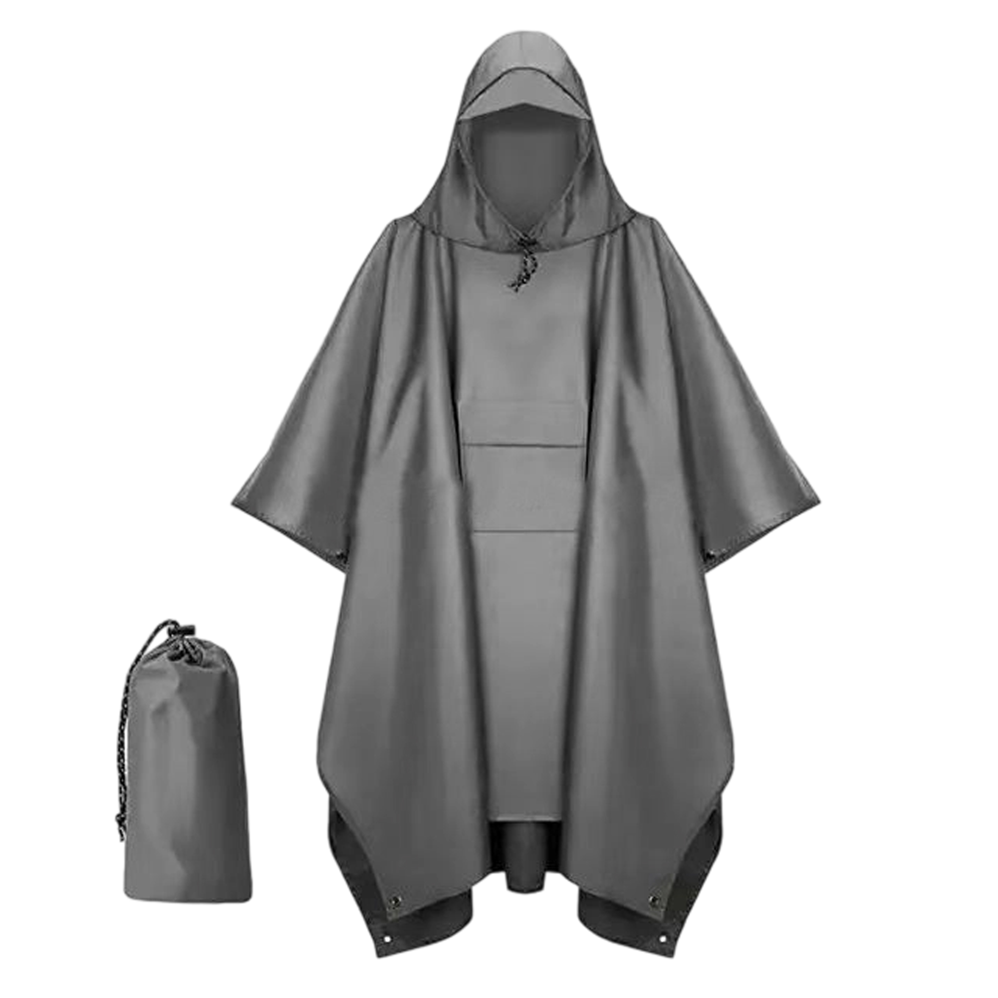 Polyester Hooded Rain Poncho With Waterproof Coating 5