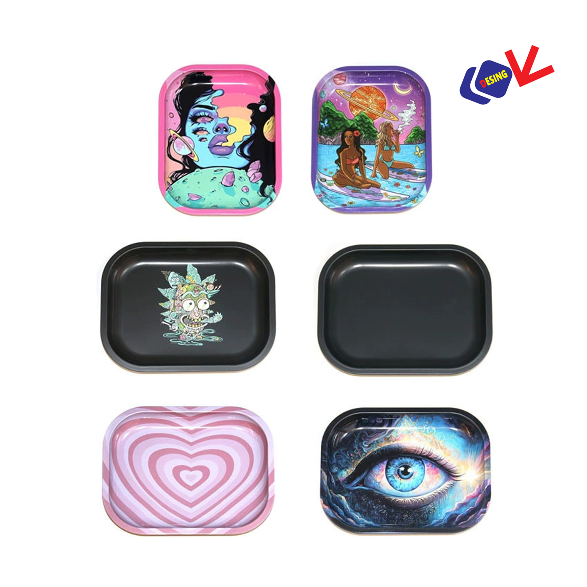 Customizable Creative Pattern Tobacco Rolling Tray 1