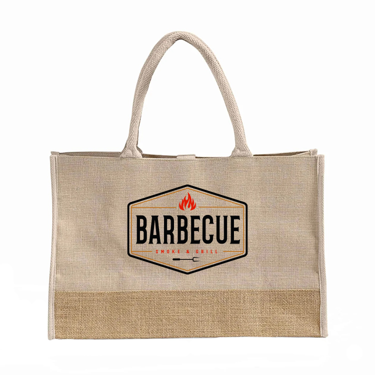Vista Two-Tone Jute Tote Bag 6