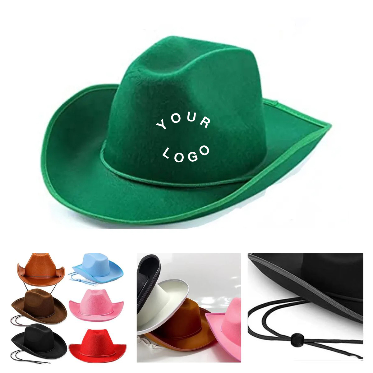 Felt Adjustable Drawstring Cowboy Hat 4