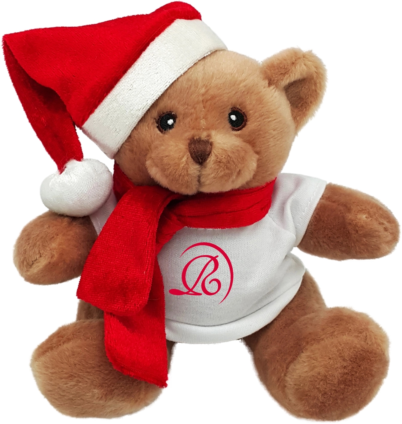 Christmas 6" Beanie Brown Bear with Embroidered Eyes 1