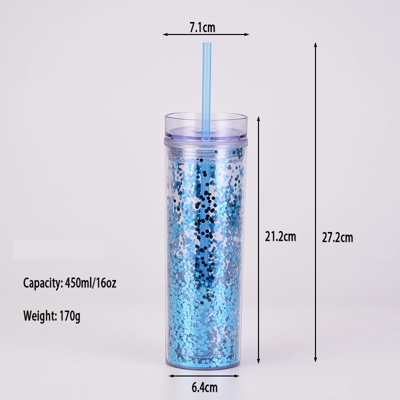 Tumbler With Reusable Straw 16Oz 2