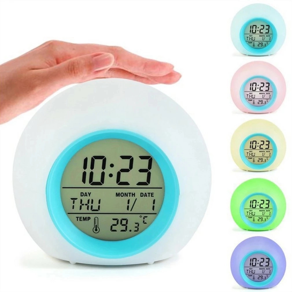 Color Changing Led Light Digital Alarm Clock 1