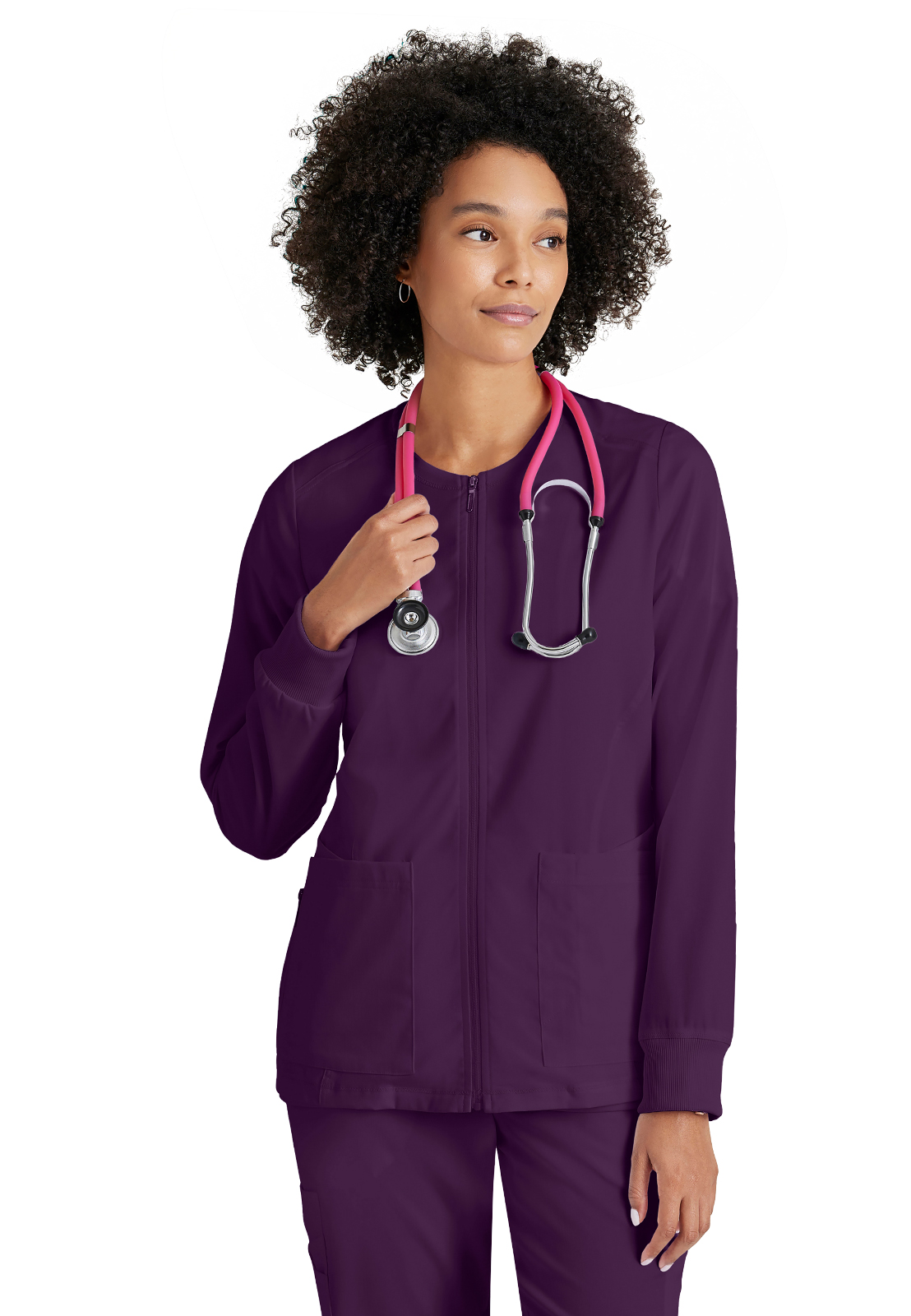 Grey's Anatomy Spandex Stretch - Women's Five-Pocket Gianna Warm-Up Scrub Jacket 1